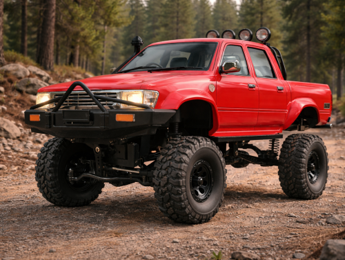 Toyota Tacoma en el bosque rocoso